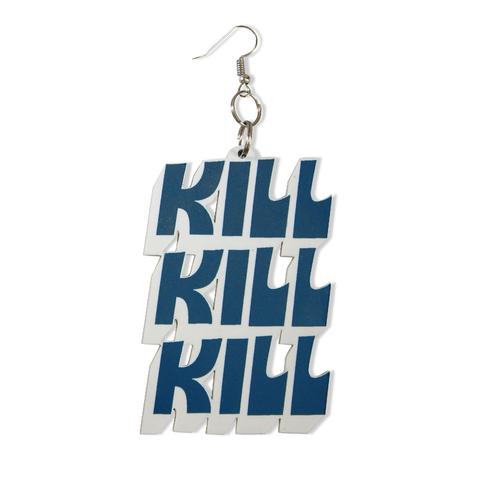 DETROIT'S EARRINGS - MURDER / KILL (Teal/White)